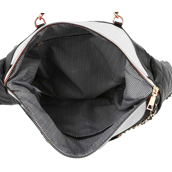 Large Black/ White Vegan Jacket Bag