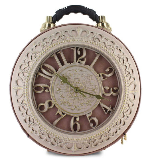 Steampunk Look “Time To Change”Real Clock Vintage Bag